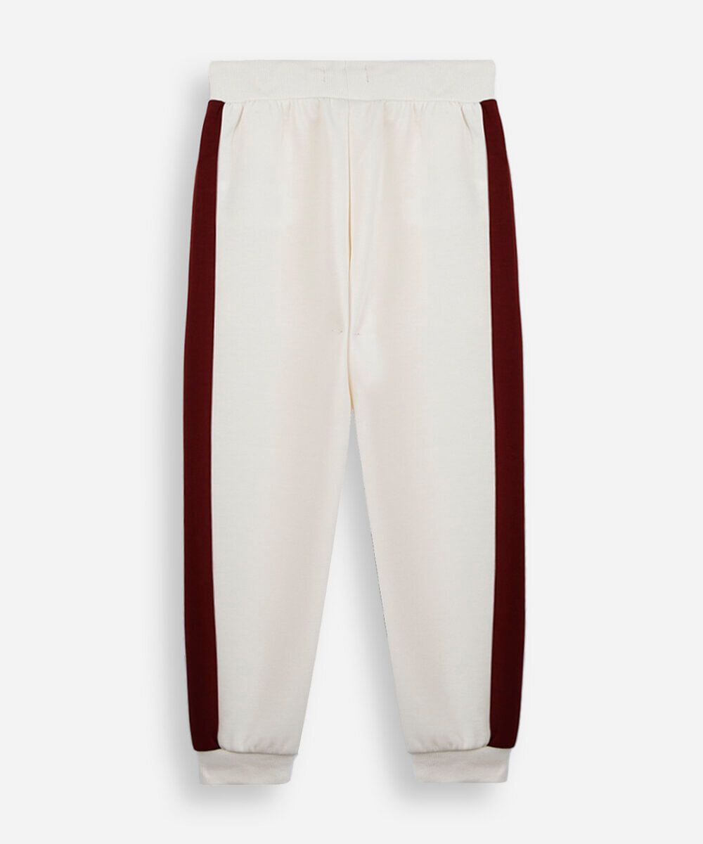 calça infantil jogger recorte off white
