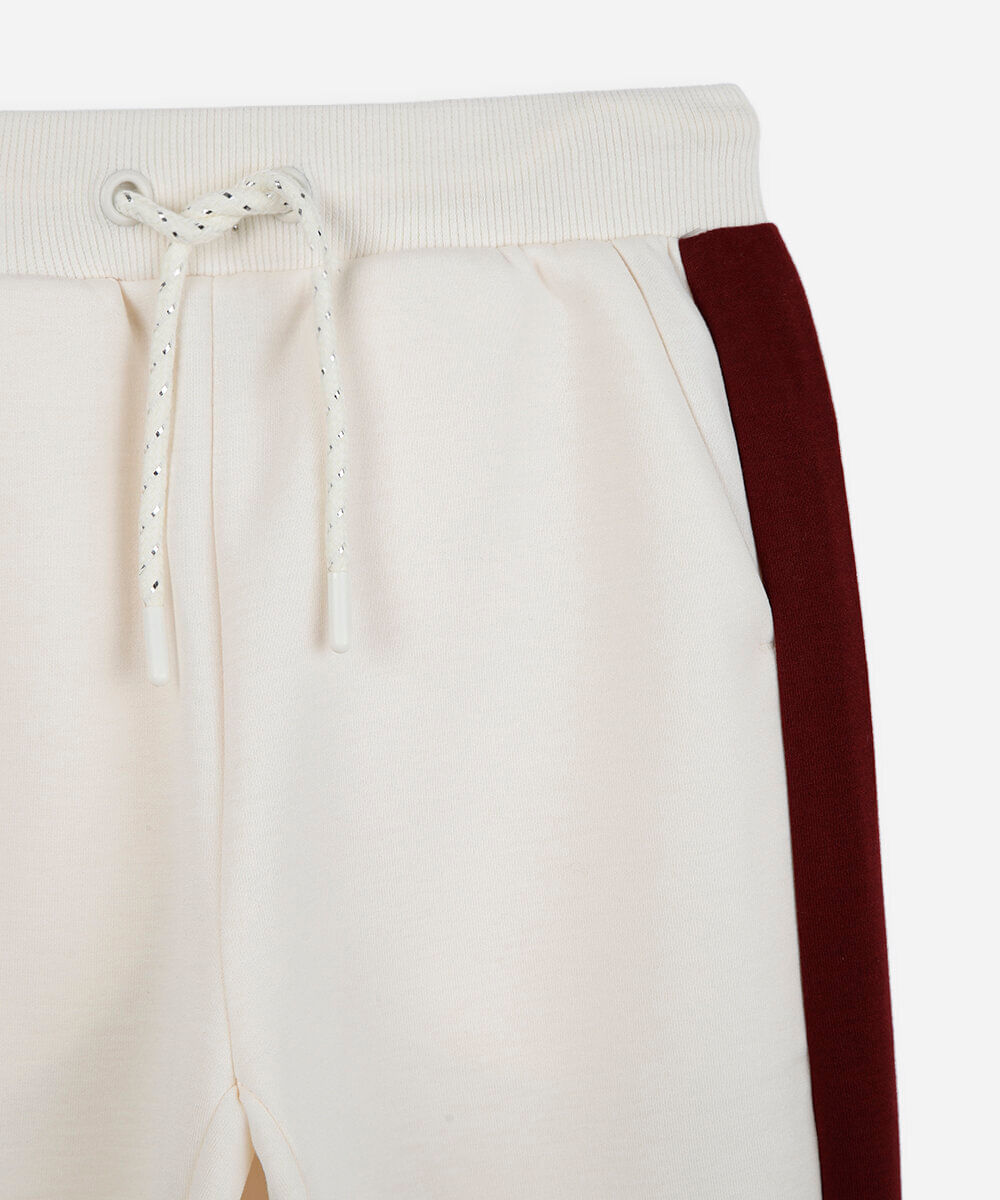 calça infantil jogger recorte off white