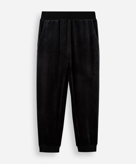 calça juvenil jogger esportiva em plush preta