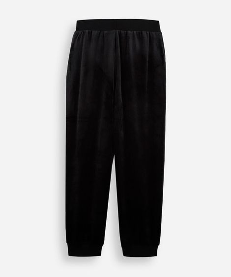 calça juvenil jogger esportiva em plush preta