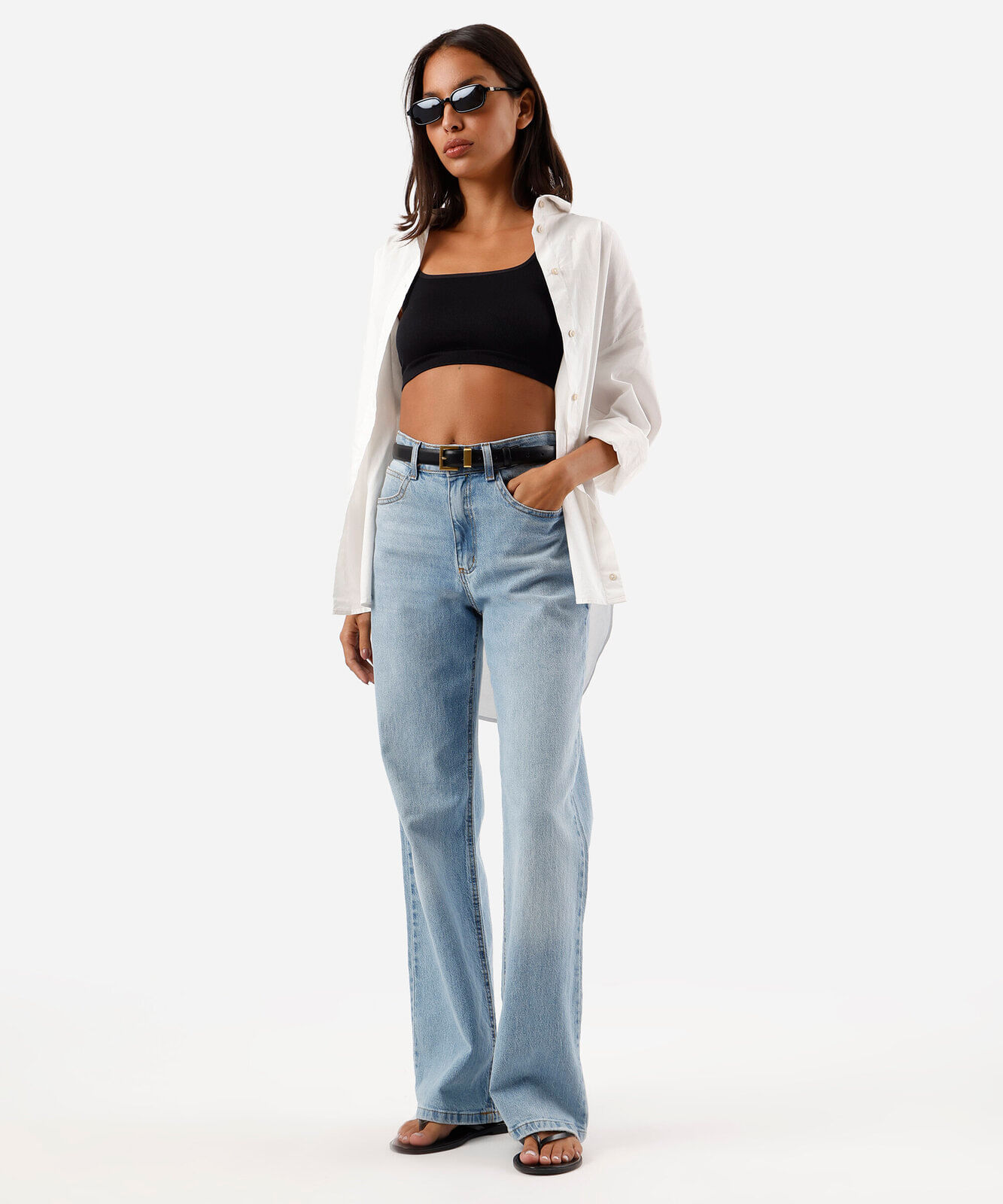 top cropped feminino de poliamida canelado preto