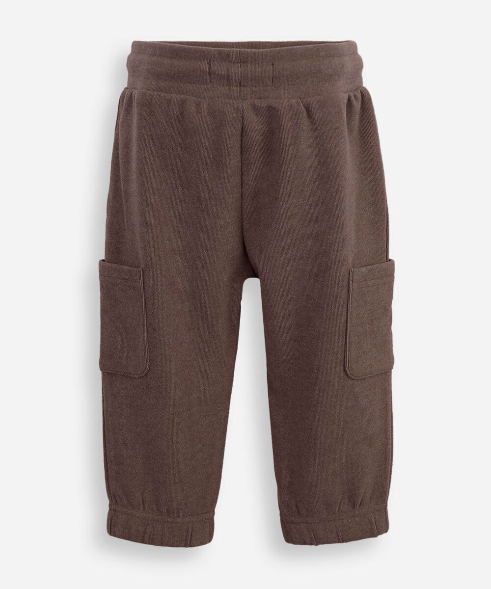 calça jogger infantil com bolsos marrom