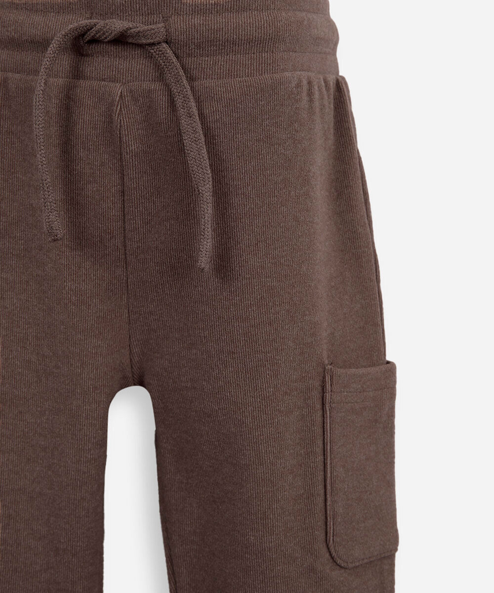 calça jogger infantil com bolsos marrom