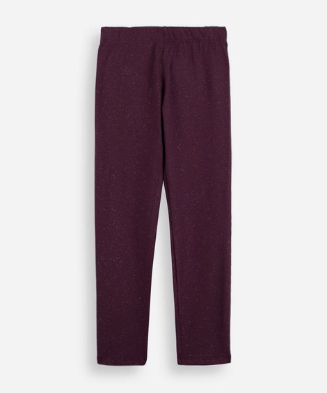 legging infantil com glitter vinho