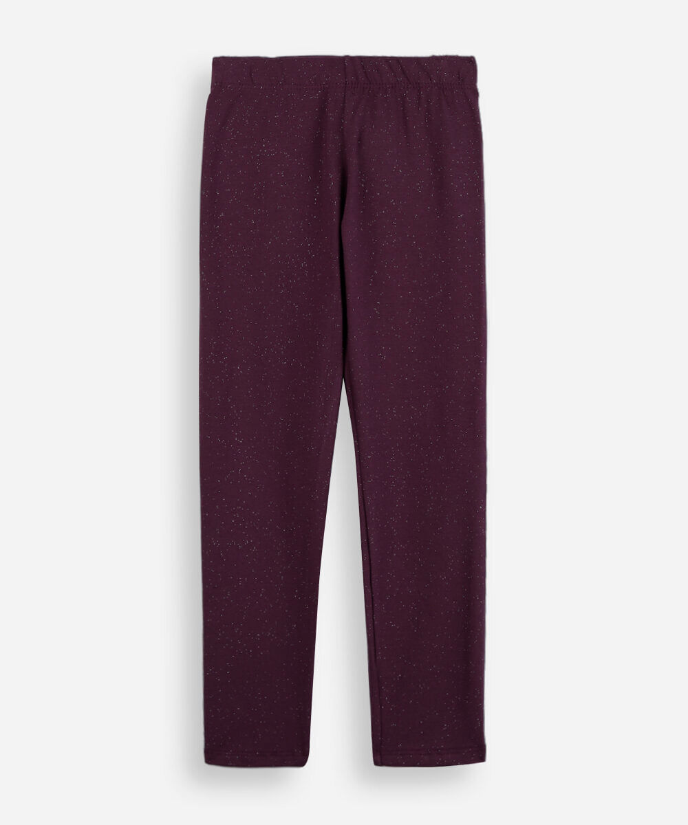 legging infantil com glitter vinho