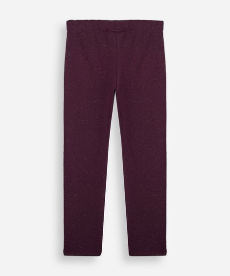 legging infantil com glitter vinho