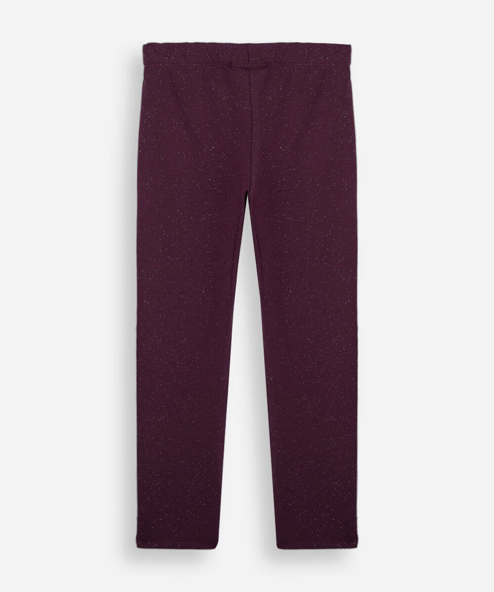 legging infantil com glitter vinho