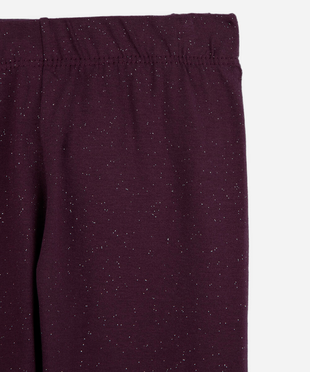 legging infantil com glitter vinho