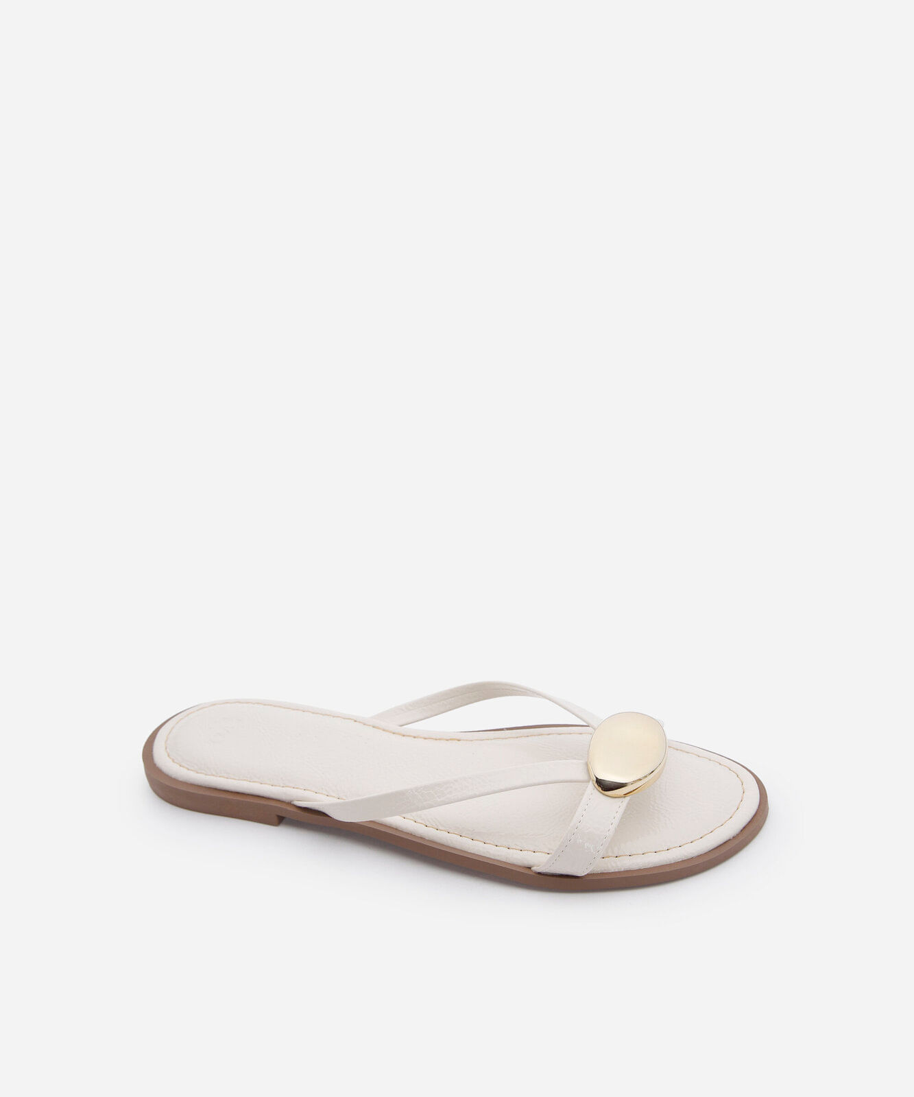 rasteirinha tira fina texturizada off white