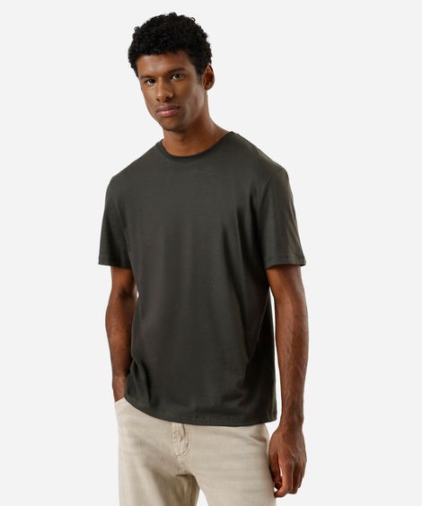 camiseta masculina de algodão pima manga curta verde