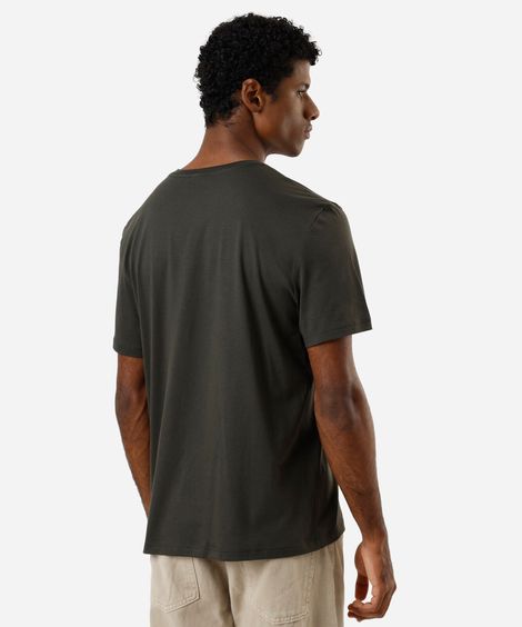 camiseta masculina de algodão pima manga curta verde