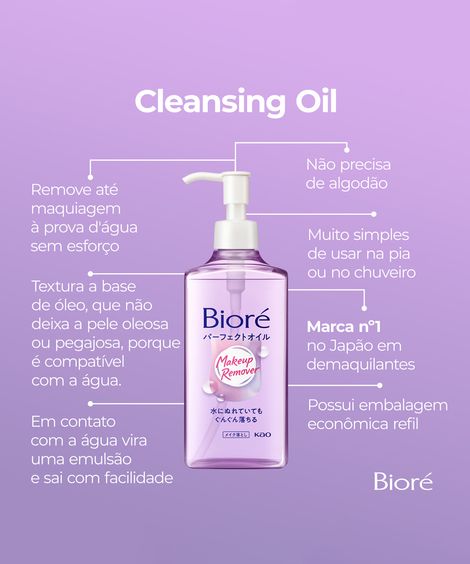 óleo de limpeza bioré demaquilante cleansing oil 230ml