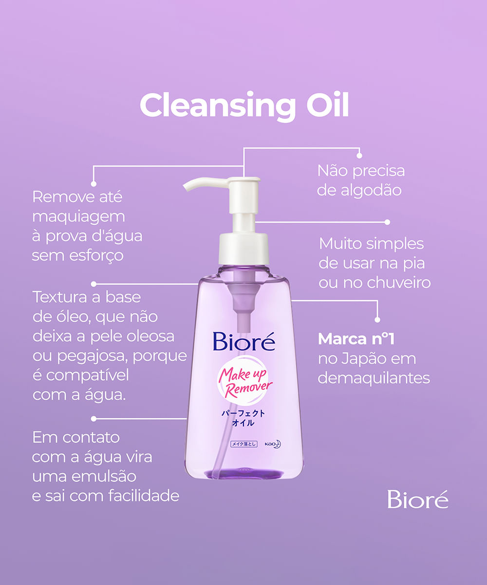 óleo de limpeza bioré demaquilante cleansing oil 150ml