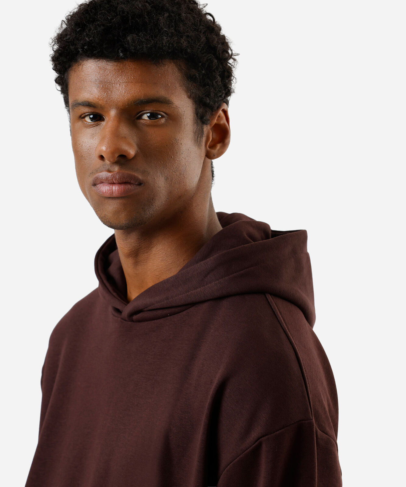 blusão oversized masculino de moletom com capuz marrom