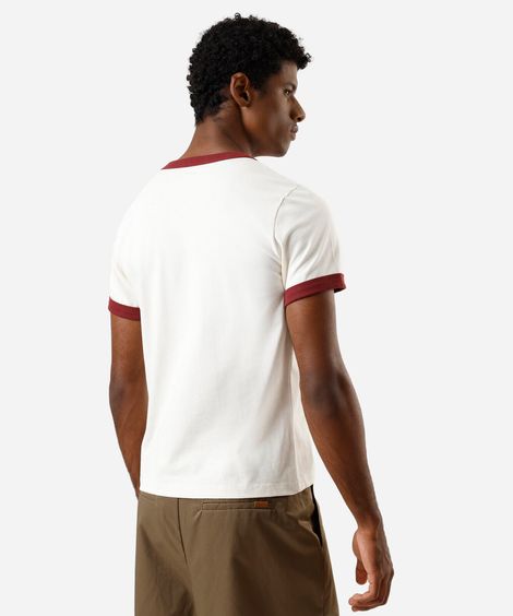 camiseta muscle fit masculina de algodão manga curta bordada off white