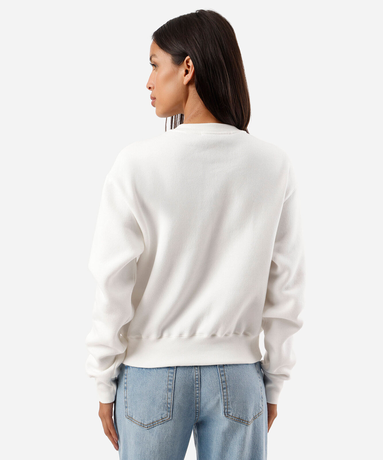 blusão feminino de moletom estampado off white