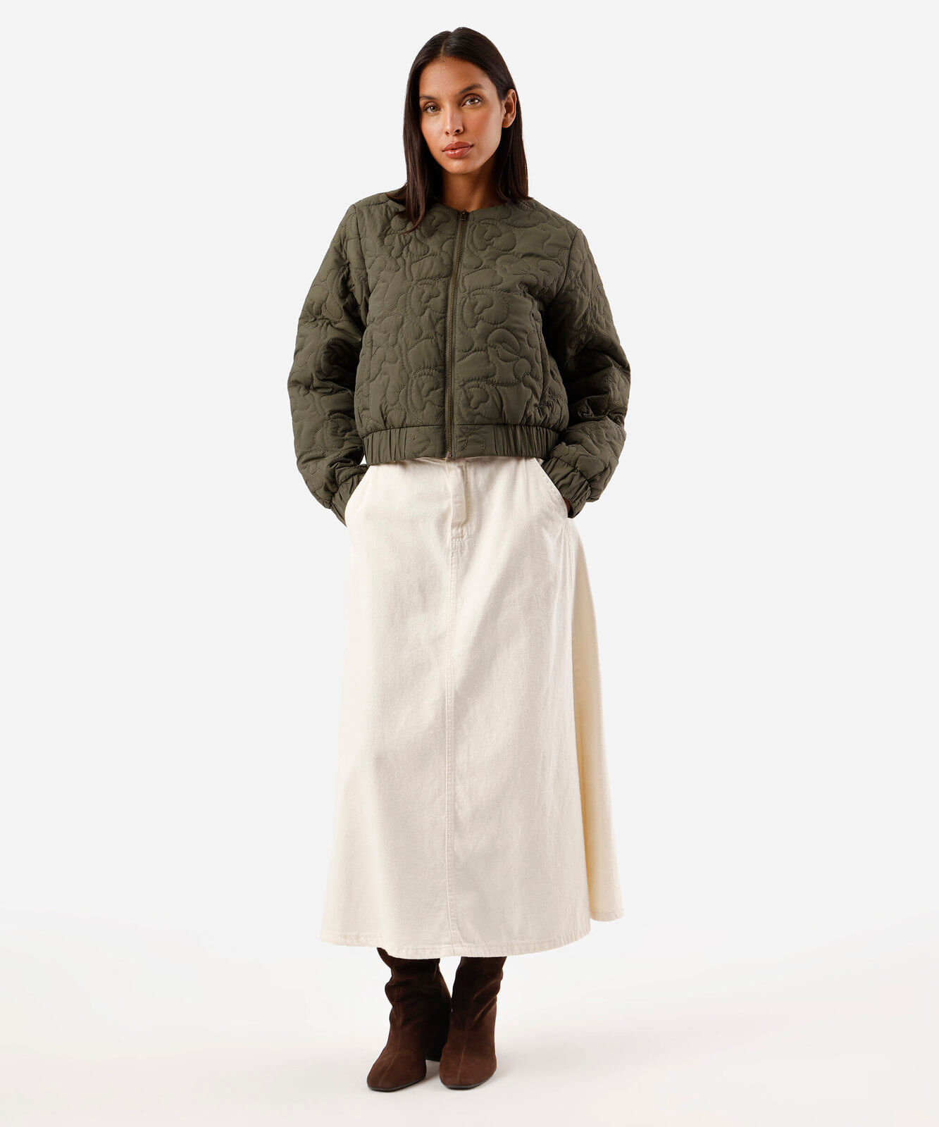jaqueta bomber oversized feminina bordada verde
