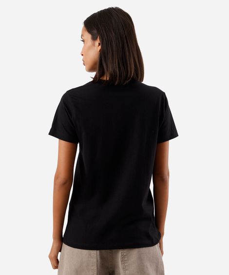 camiseta feminina de algodão manga curta the mandalorian preta