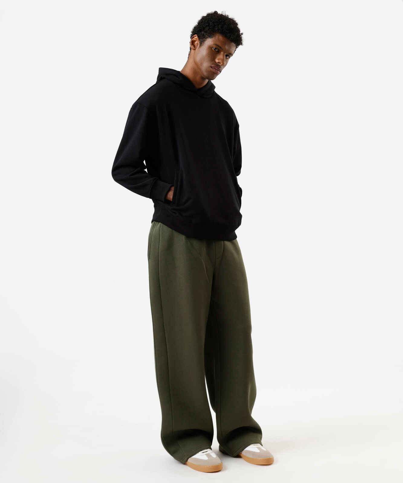 blusão oversized masculino de moletom com capuz preto