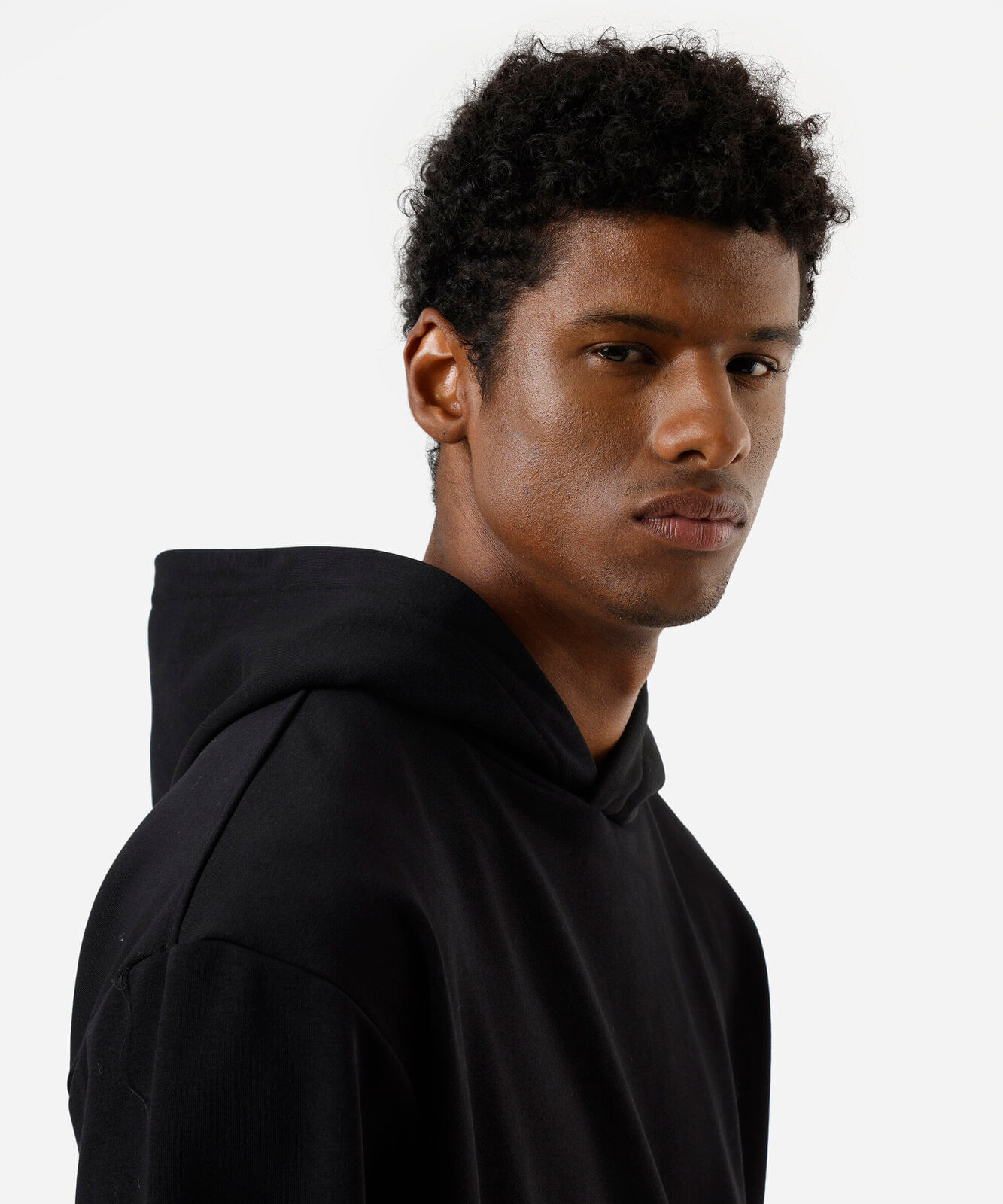 blusão oversized masculino de moletom com capuz preto