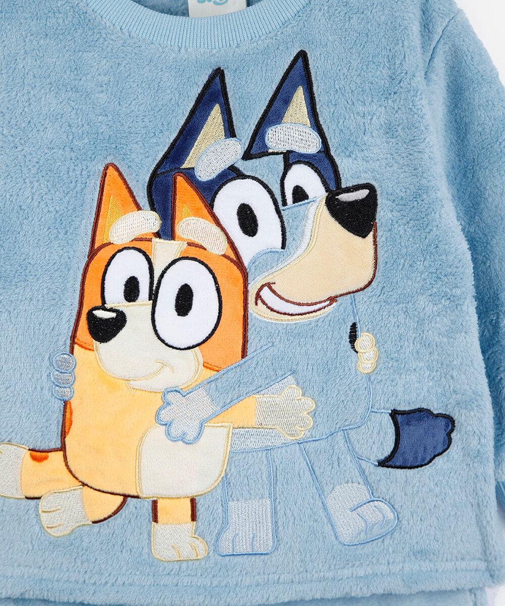 pijama infantil de pelúcia bluey azul