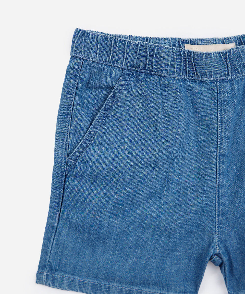 conjunto infantil curto jeans azul