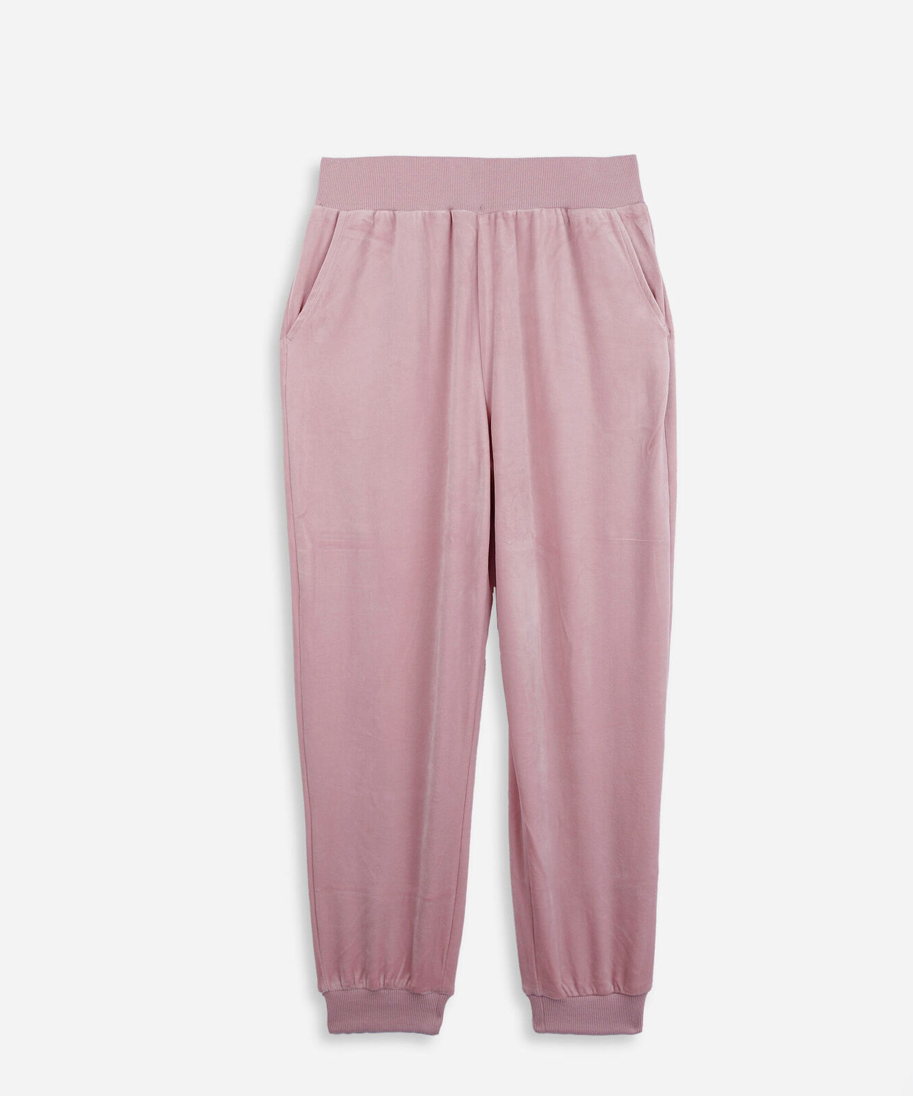 calça juvenil jogger esportiva em plush rosa