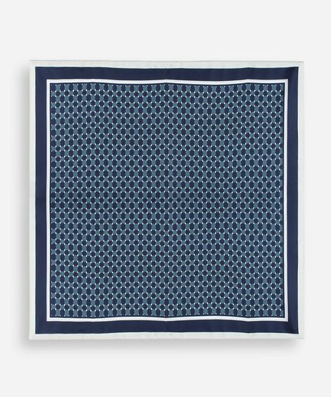 lenço quadrado estampado azul