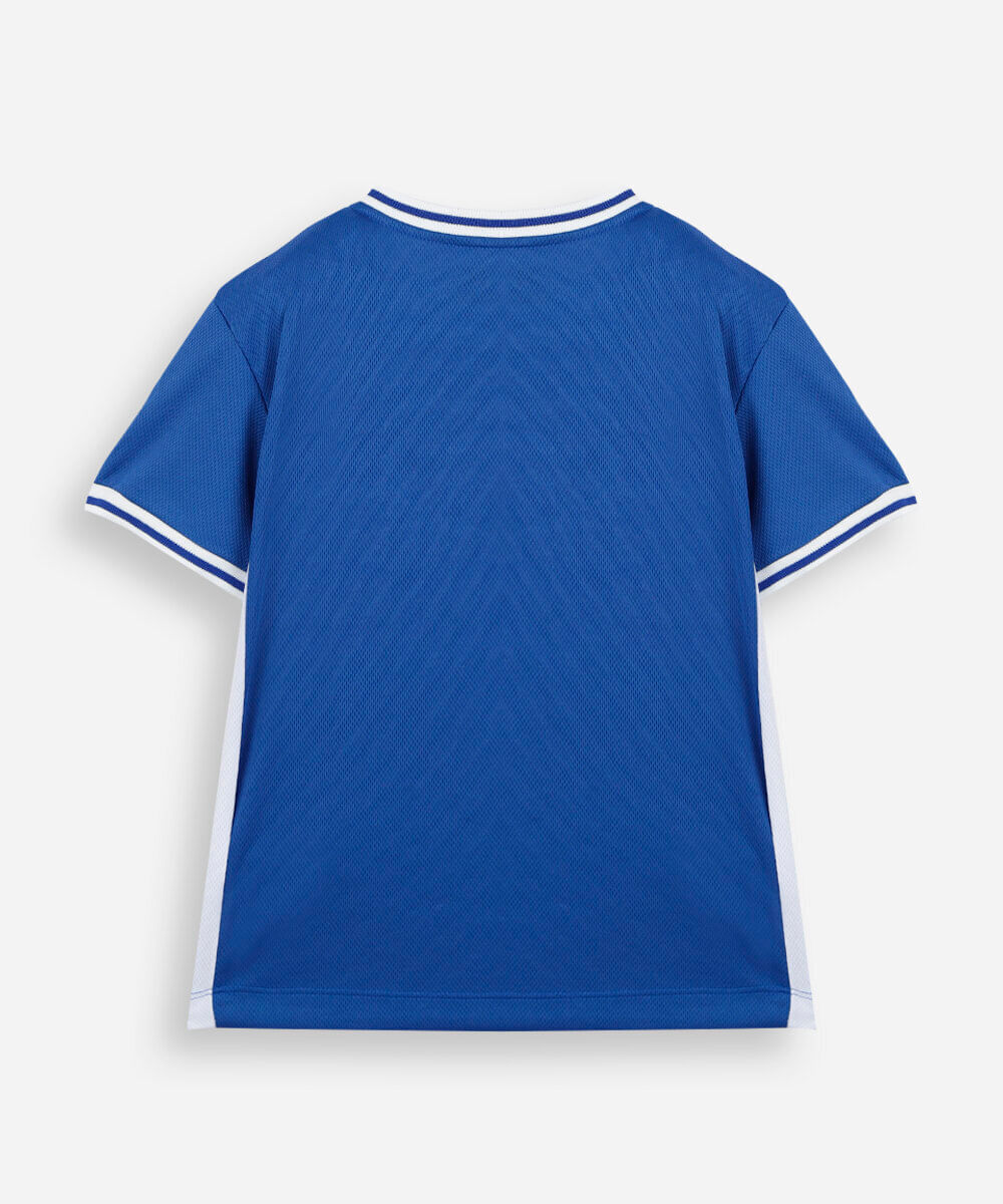 camiseta esportiva infantil manga curta sonic azul