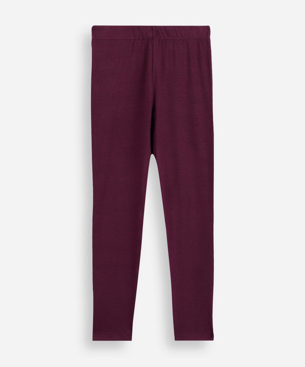 kit de 2 leggings infantis em malha de algodão colorido