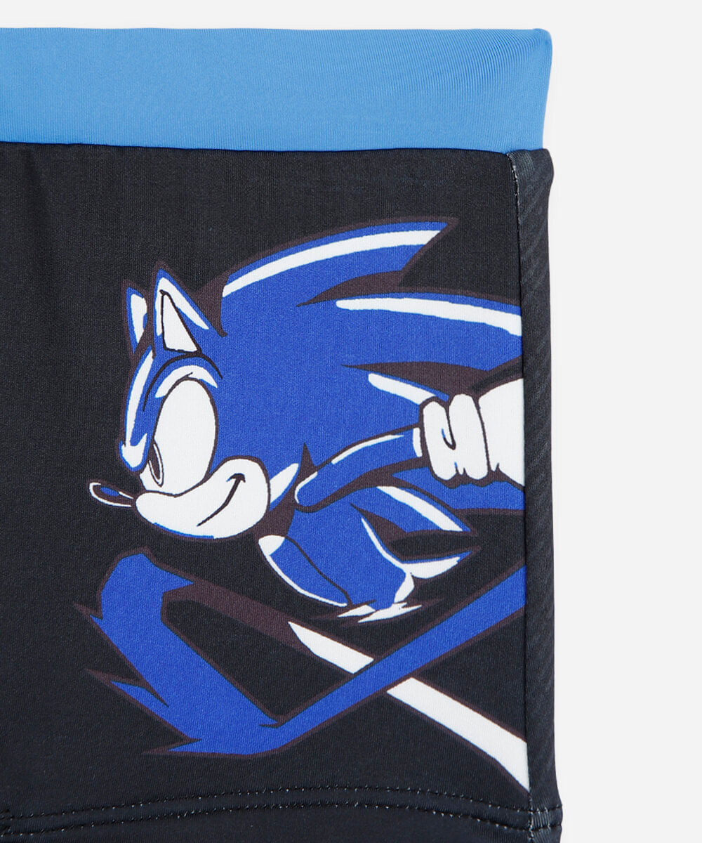 sunga infantil sonic preta