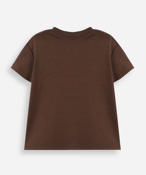 camiseta infantil manga curta algodão peruano marrom