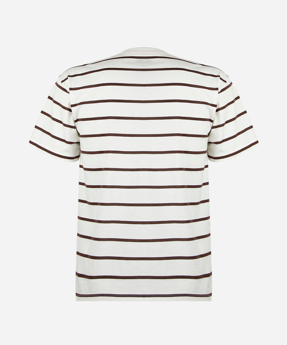 camiseta juvenil manga curta listrada off white
