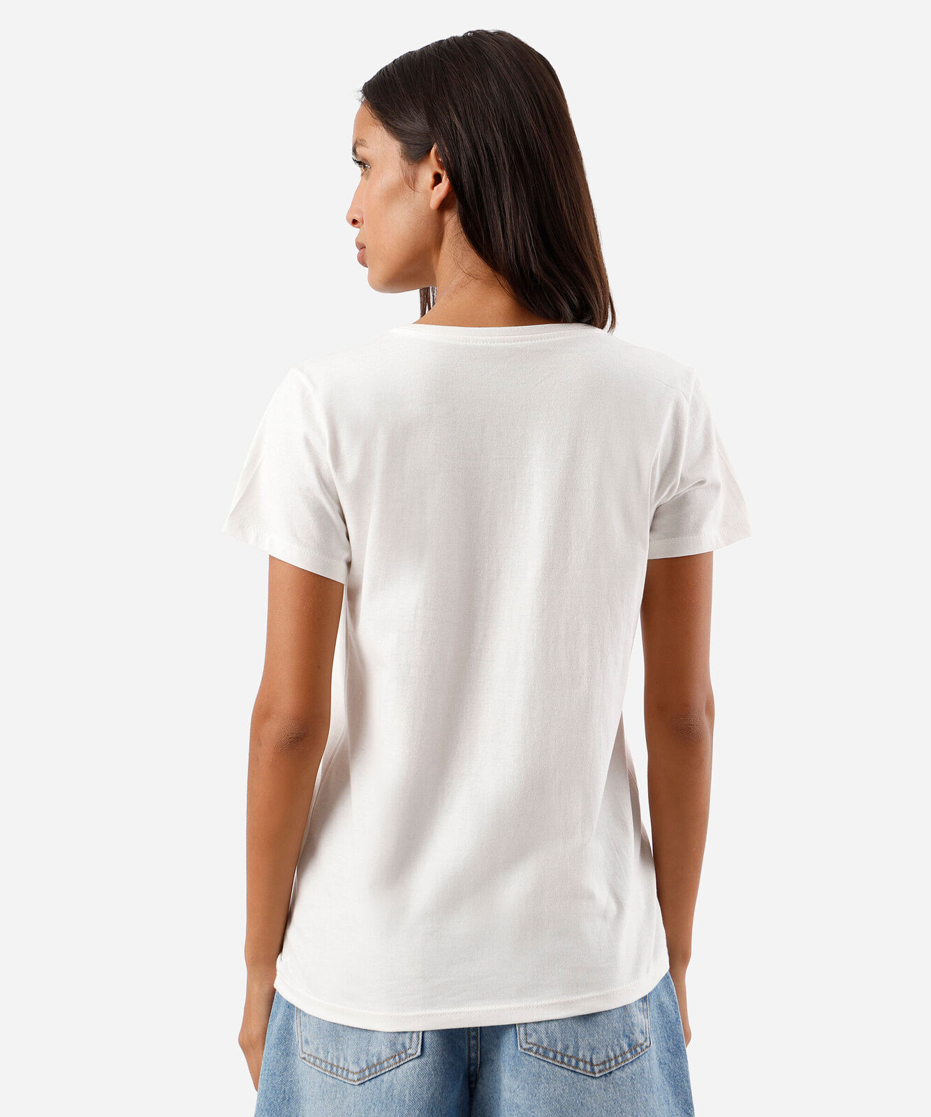 camiseta feminina de algodão manga curta snoopy off white
