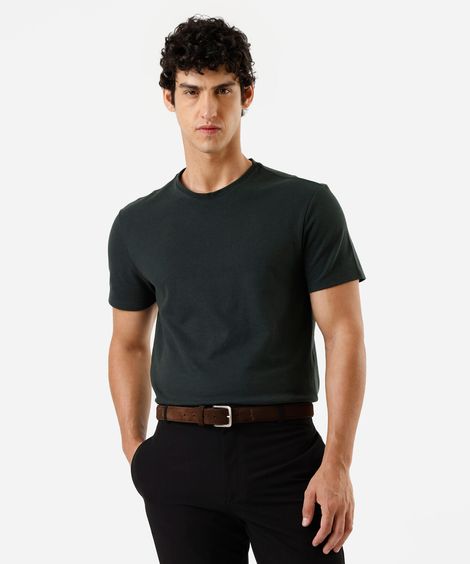 camiseta slim masculina manga curta verde