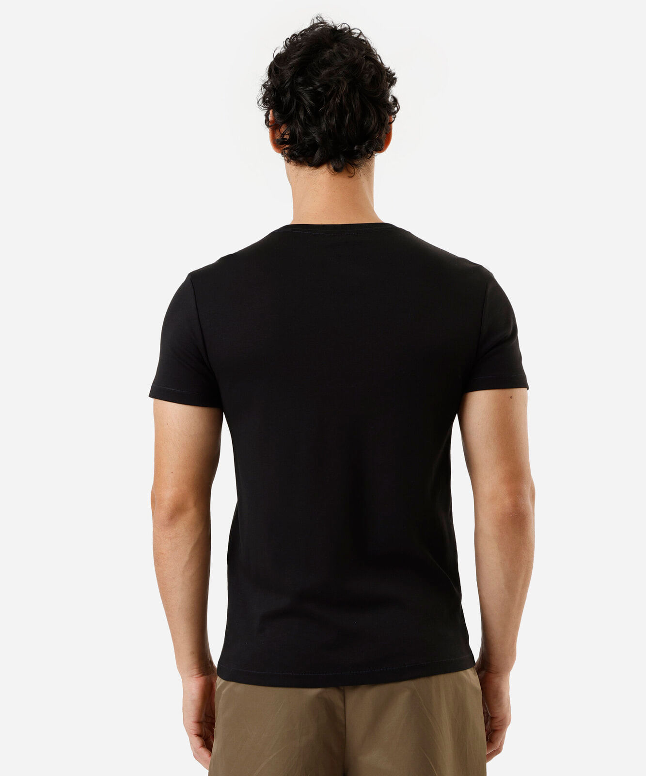 camiseta slim de algodão peruano bold preta