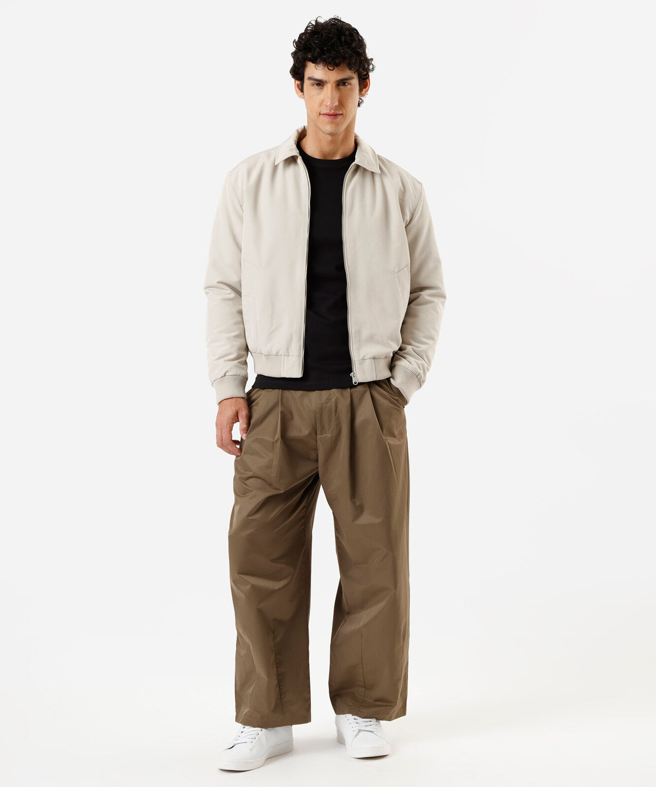 camiseta slim de algodão peruano bold preta