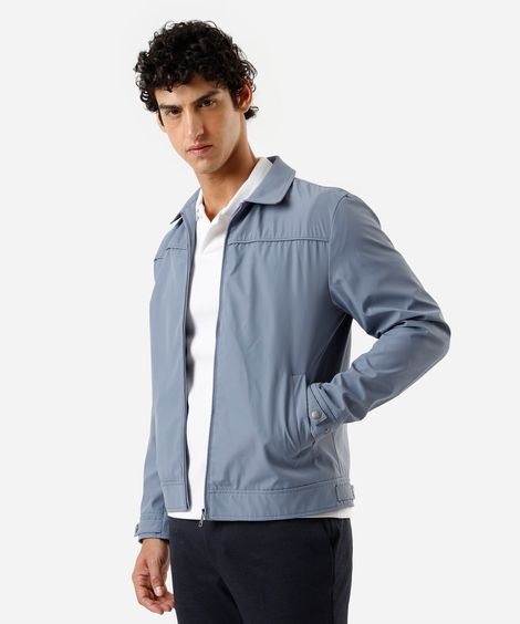 jaqueta de nylon leve - azul
