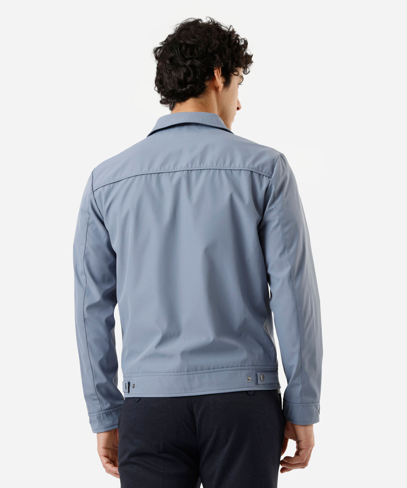 jaqueta de nylon leve - azul