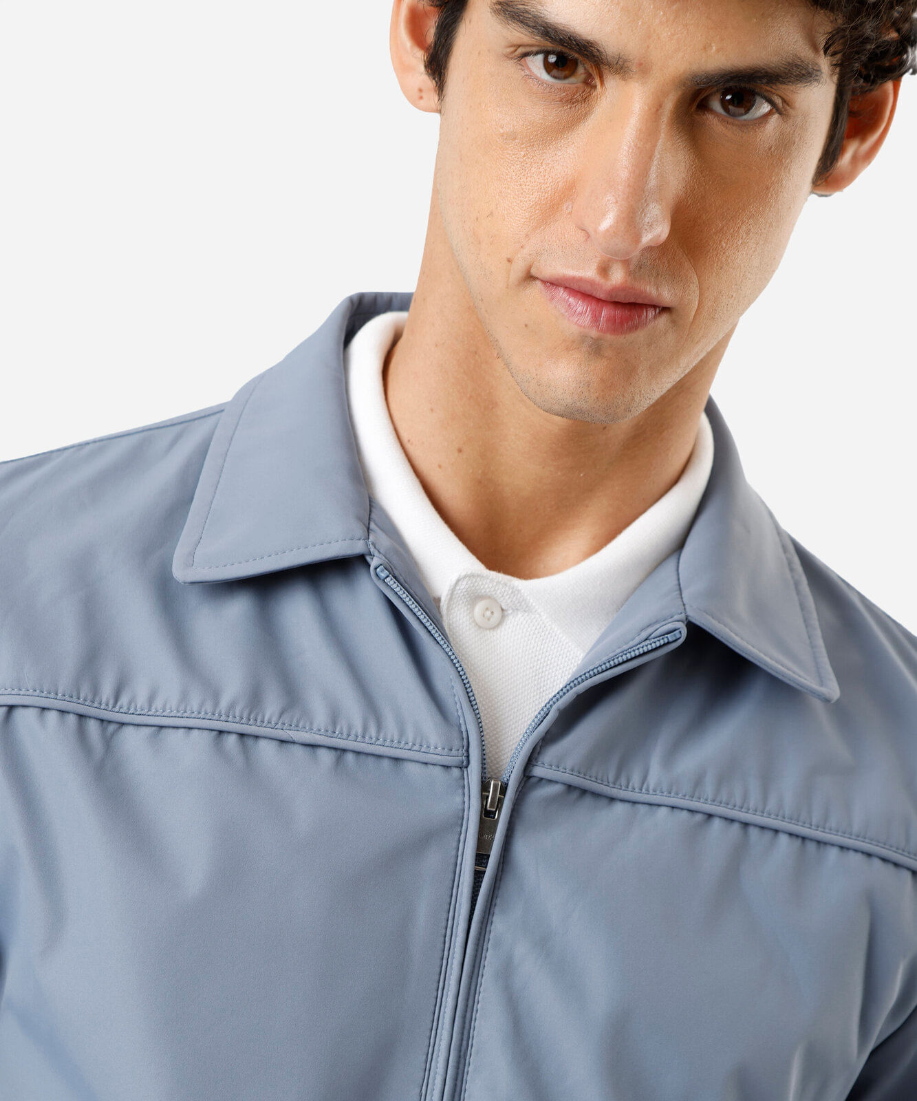 jaqueta de nylon leve - azul