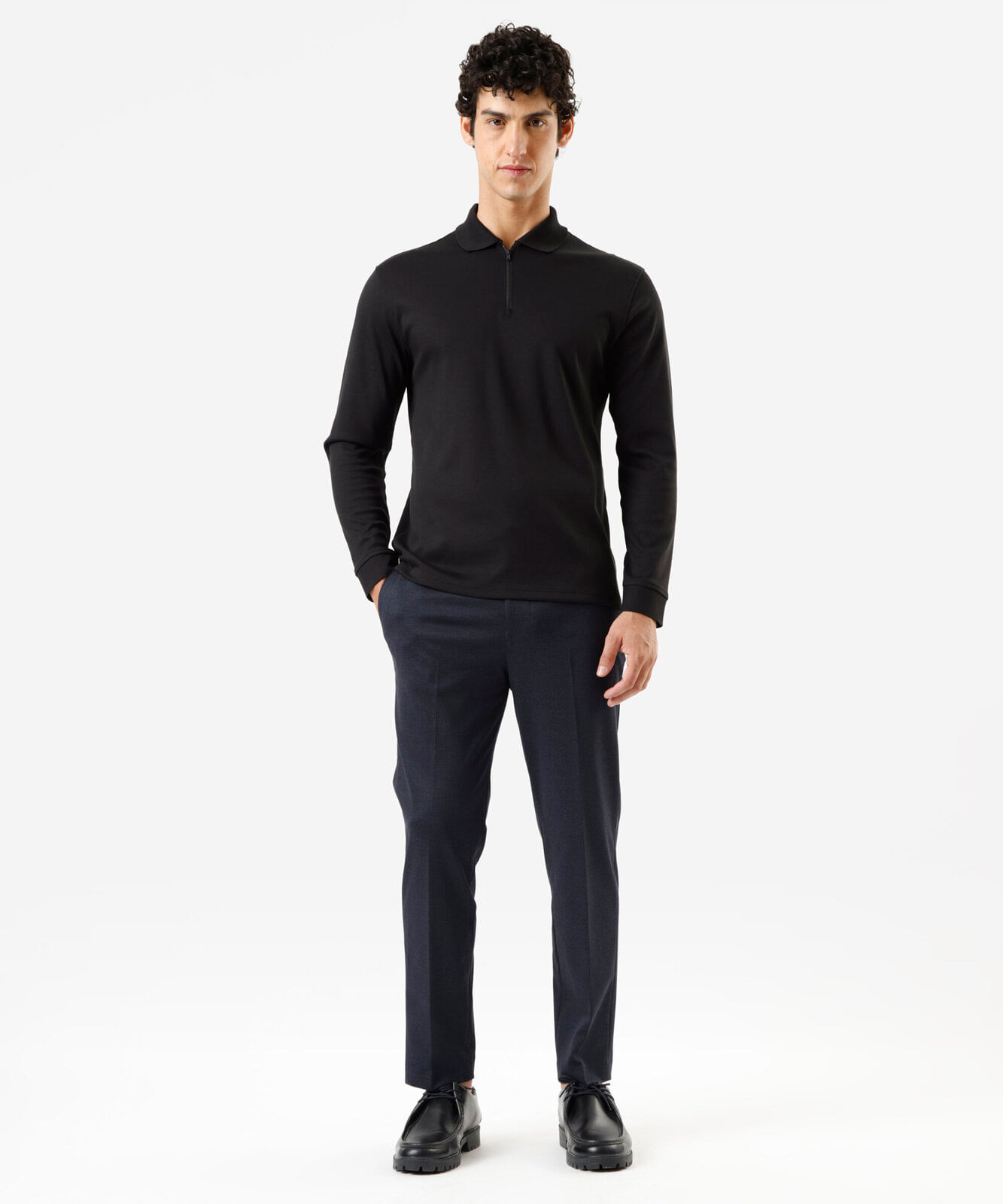 calça slim masculina de alfaiataria azul
