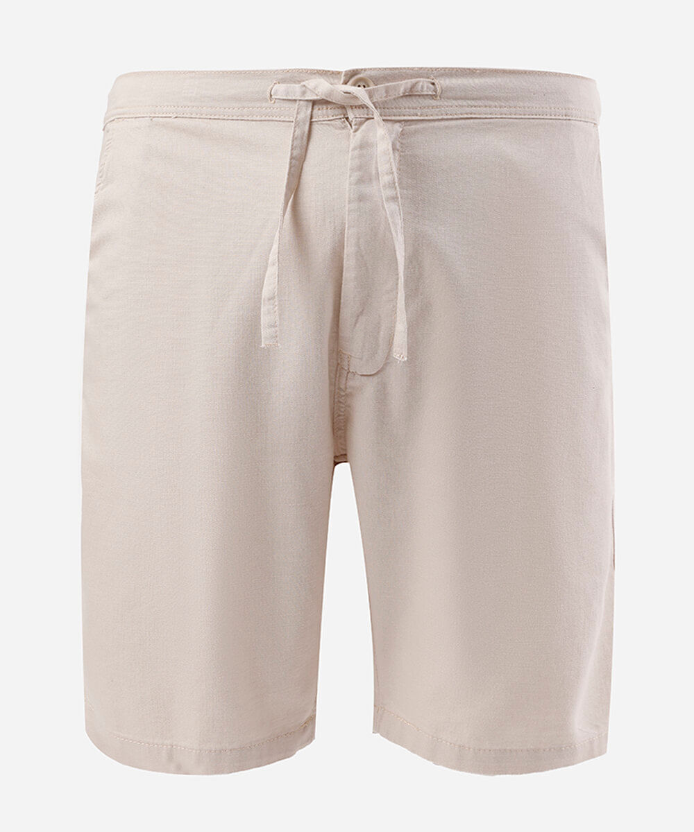 bermuda masculina plus size com cordão bege