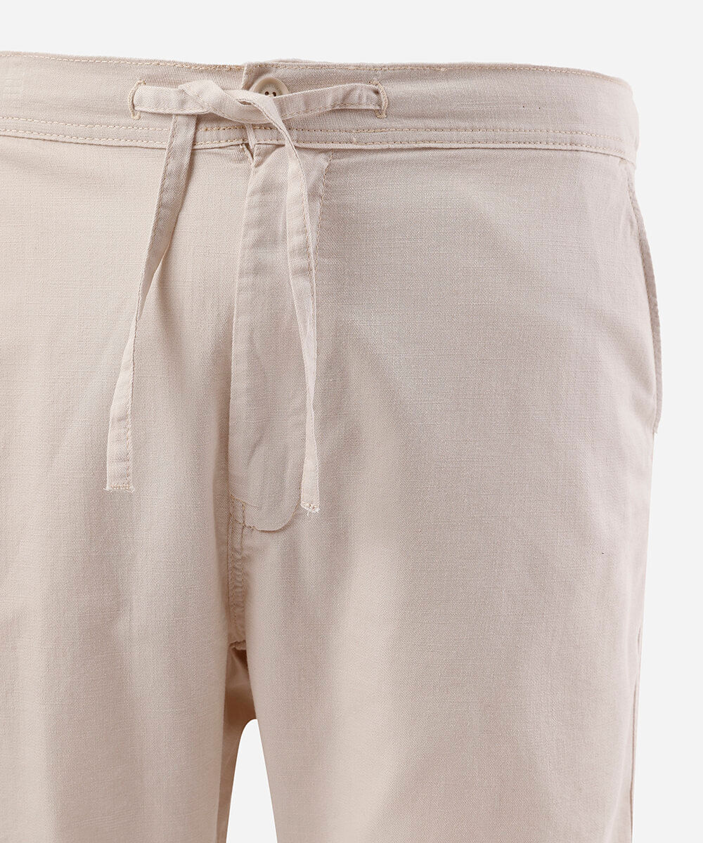 bermuda masculina plus size com cordão bege