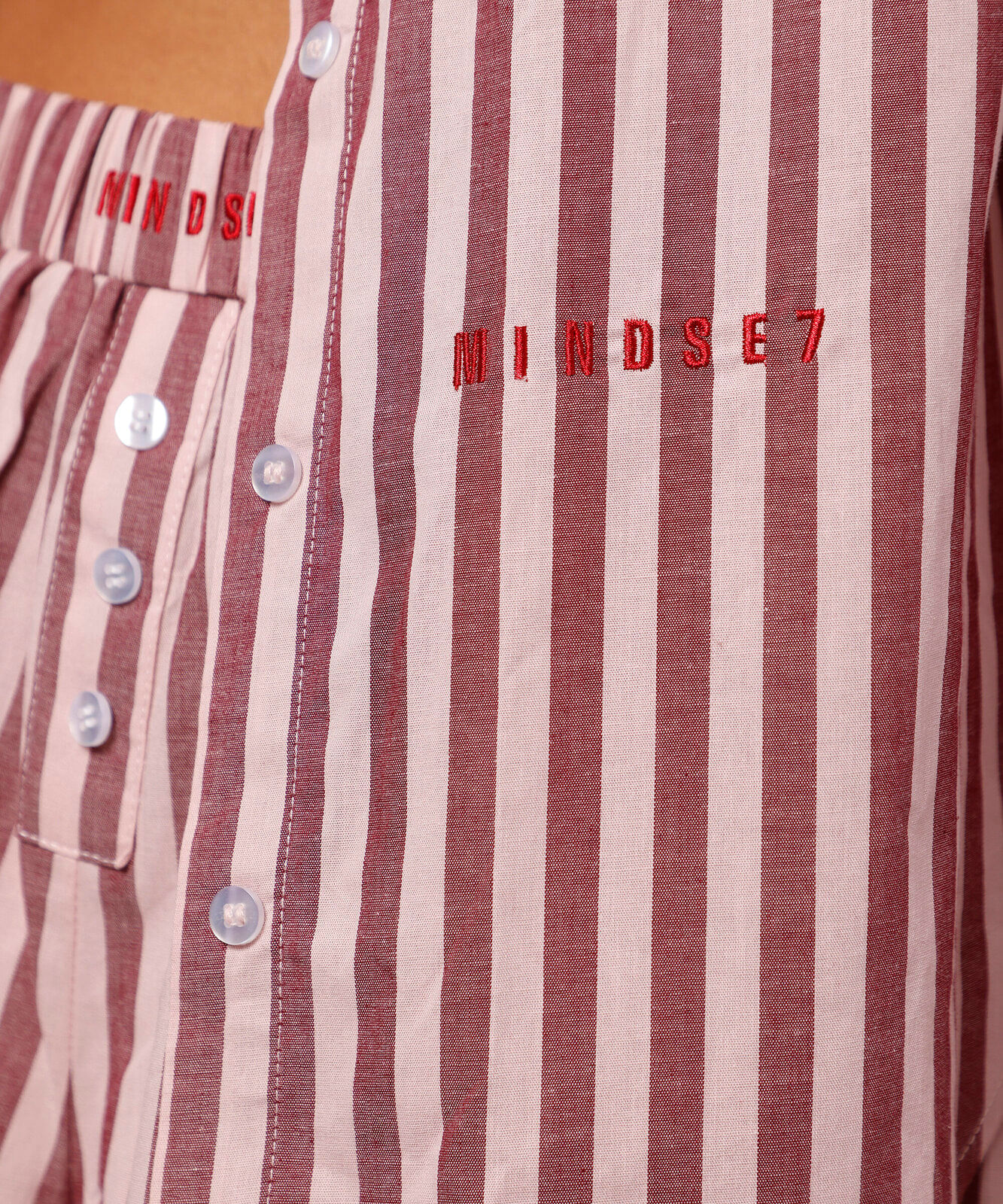 camisa de pijama avulsa feminina de algodão listrada mindset vinho