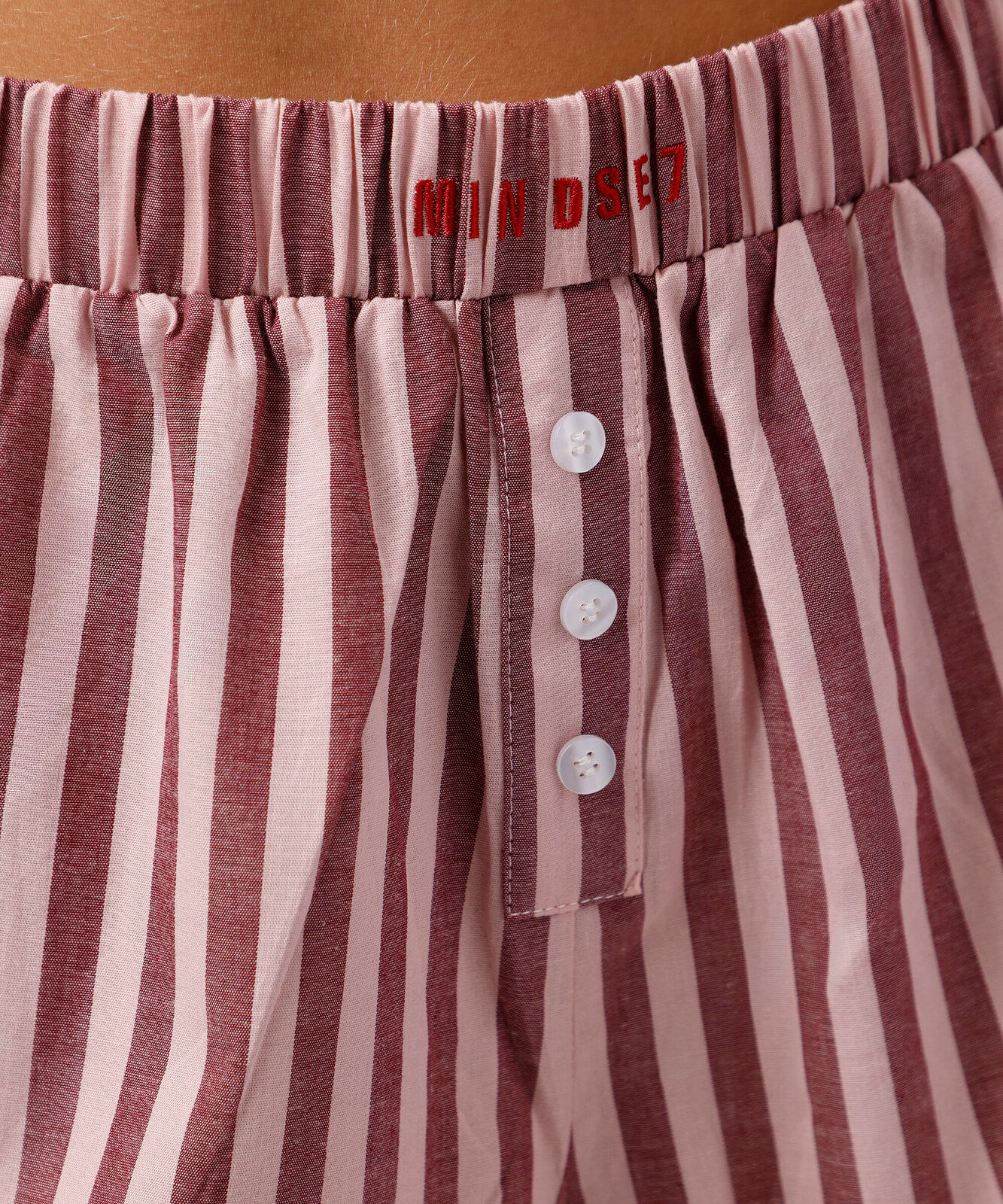 short boxer de pijama avulso feminino em algodão listrado mindset vinho