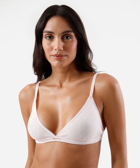 kit de sutiã e calcinha feminino de algodão rosa