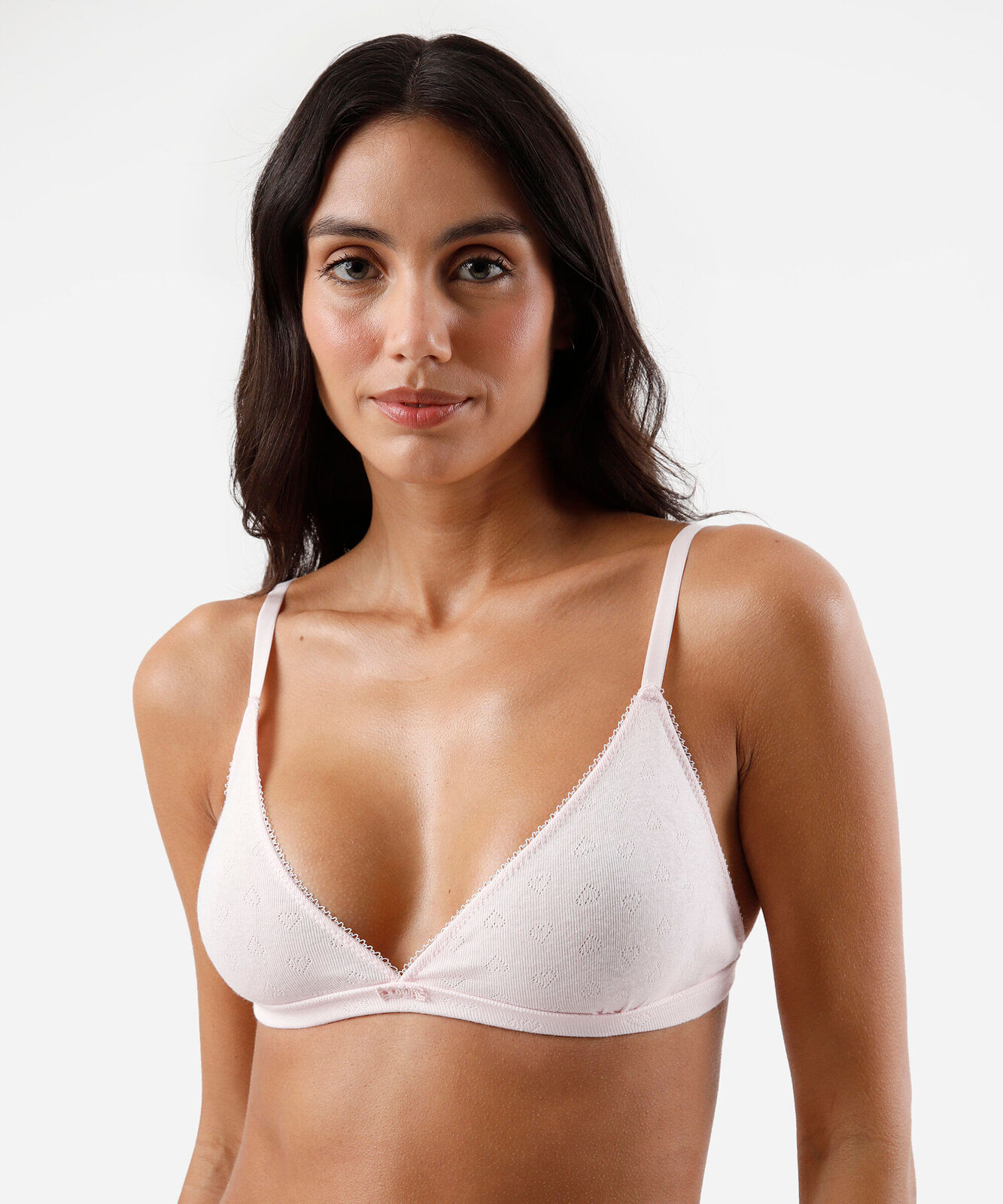 kit de sutiã e calcinha feminino de algodão rosa