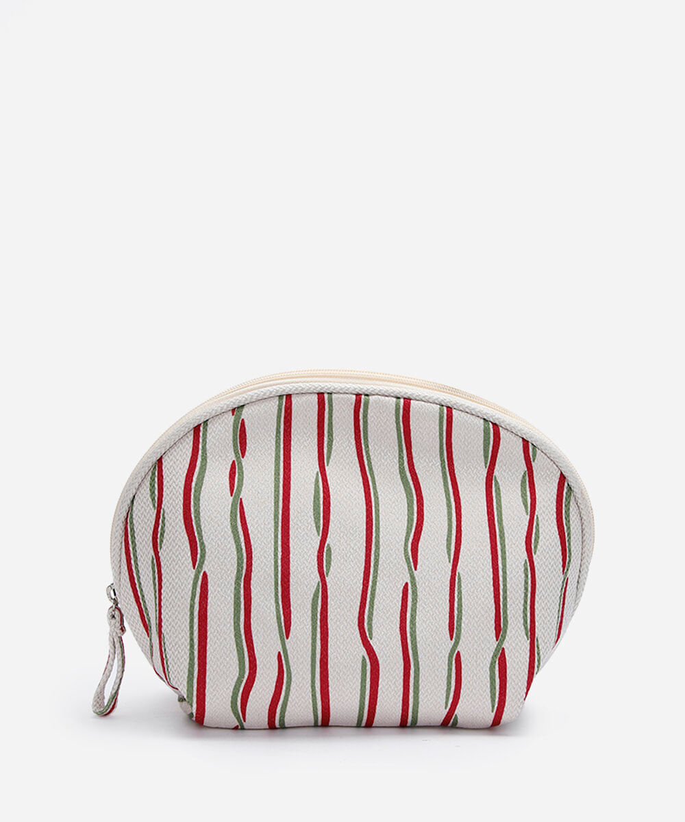 necessaire feminina arredonda listrada colorido