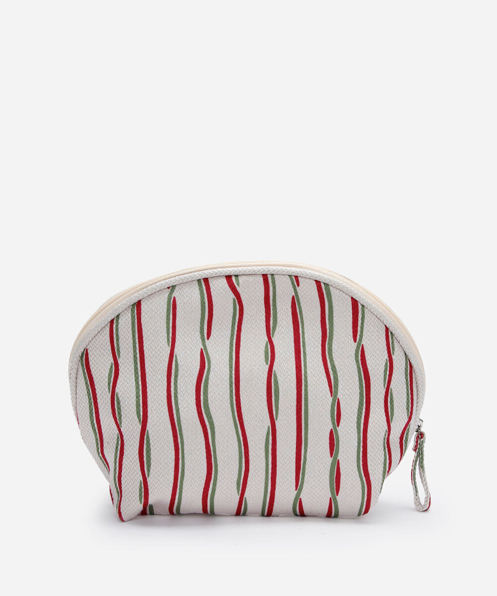 necessaire feminina arredonda listrada colorido