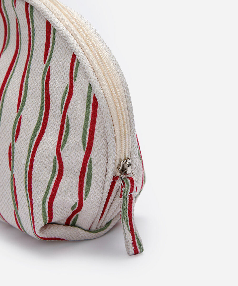 necessaire feminina arredonda listrada colorido